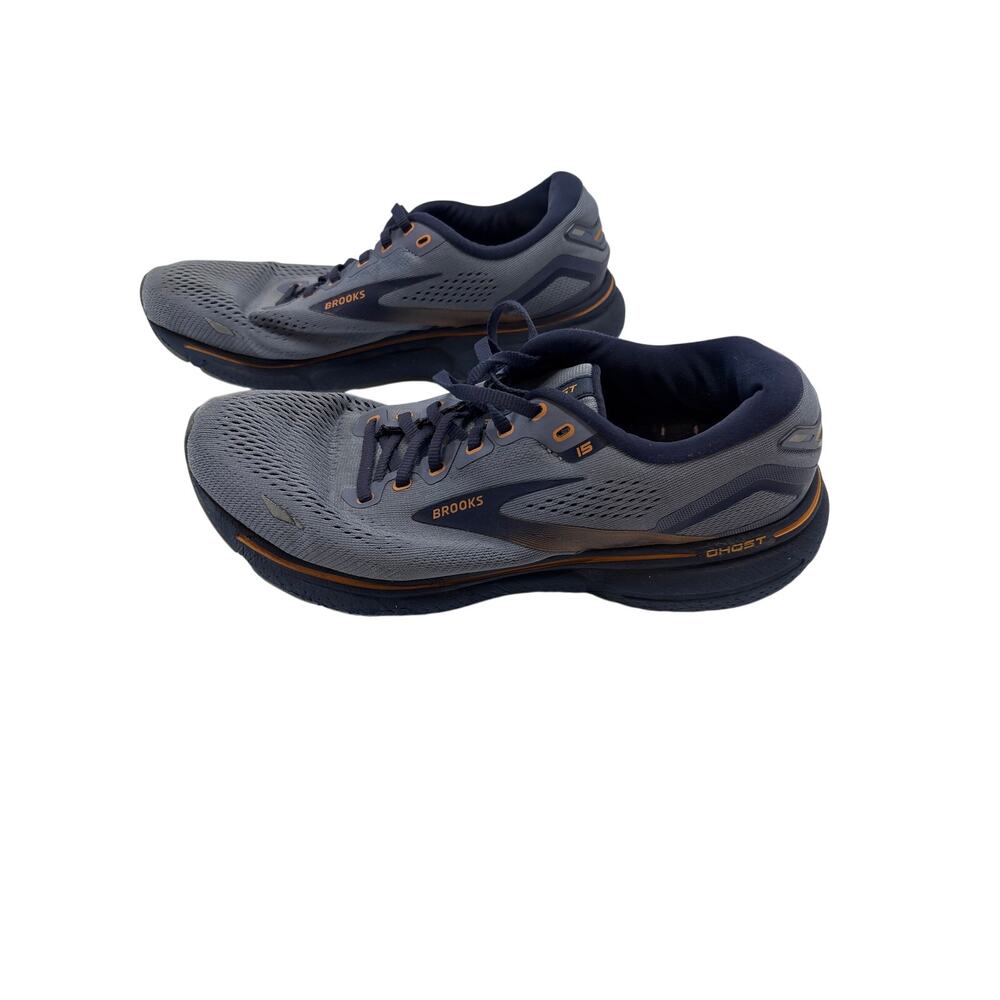 Brooks Ghost 15 Men’s Size 9 Wide 2E Gray Navy Running Shoes 110393